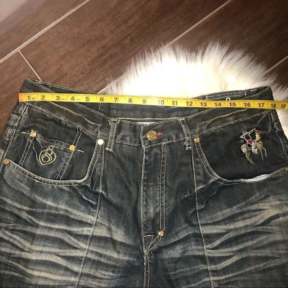 Eight732 distressed washed denim sz 38X34 - Picture 5 of 11
